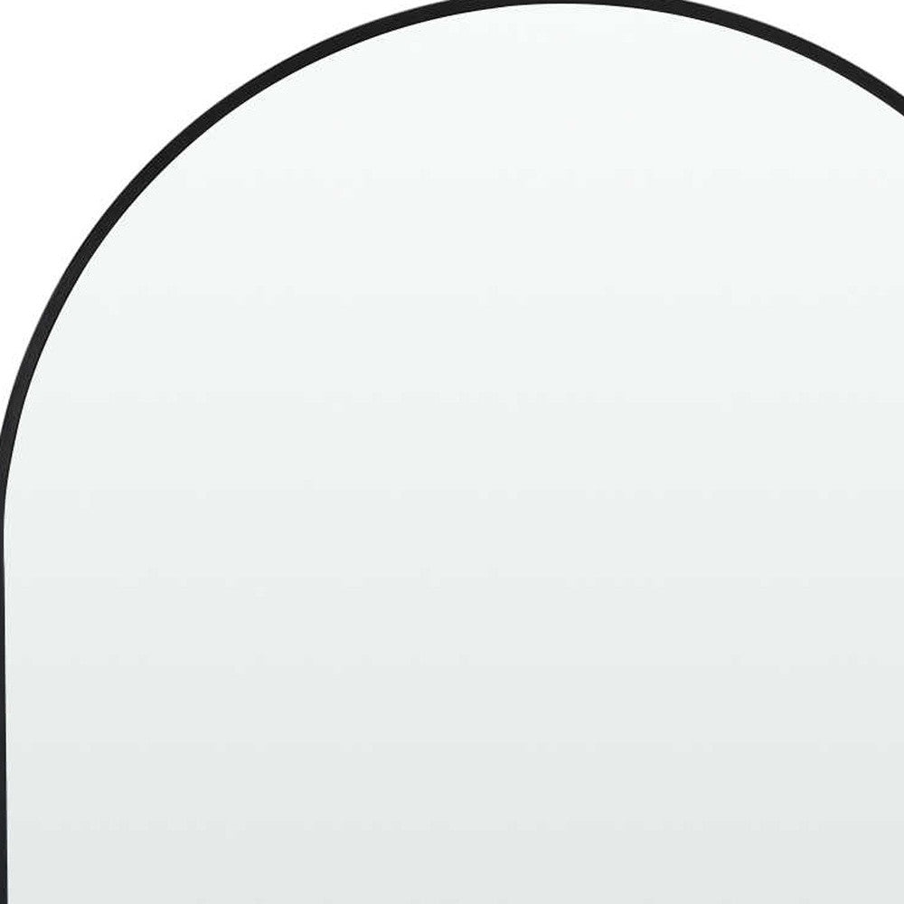 39" Black Arch Metal Framed Bathroom Vanity Mirror-Mirrors-DECOROLALA