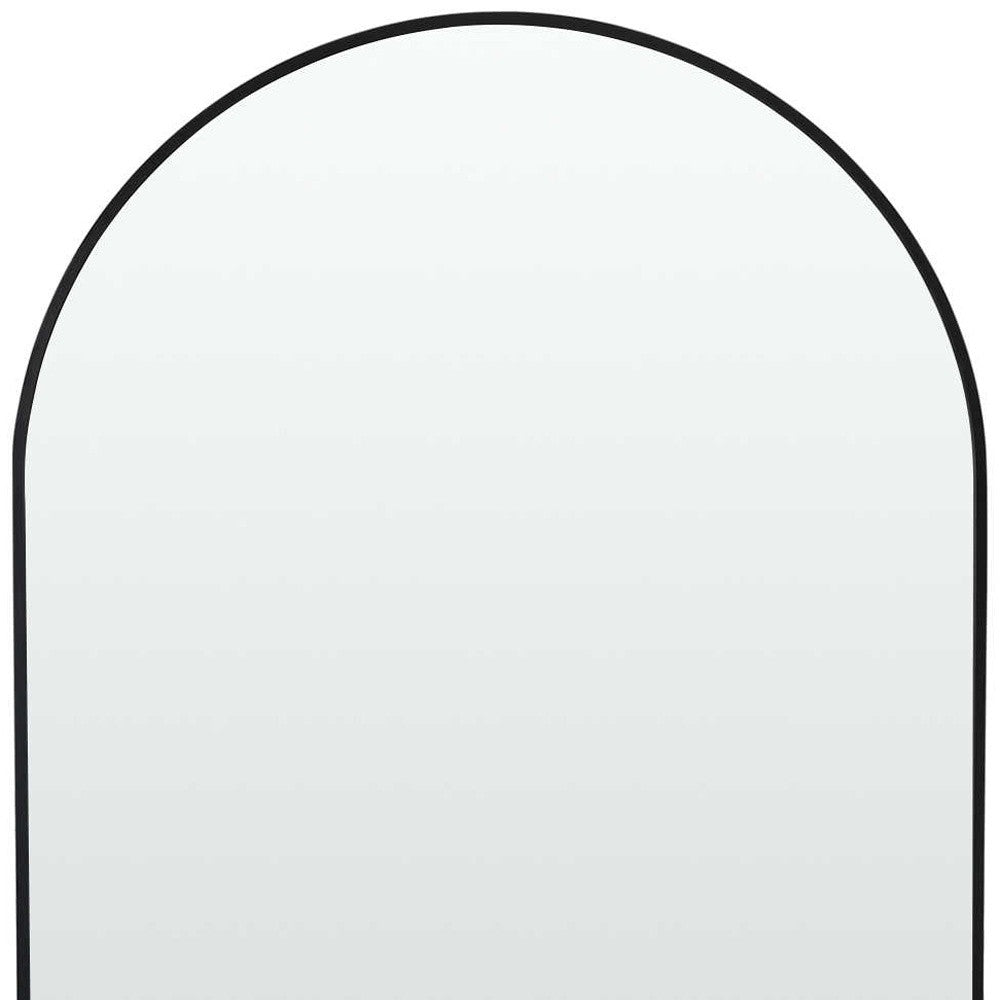 39" Black Arch Metal Framed Bathroom Vanity Mirror-Mirrors-DECOROLALA