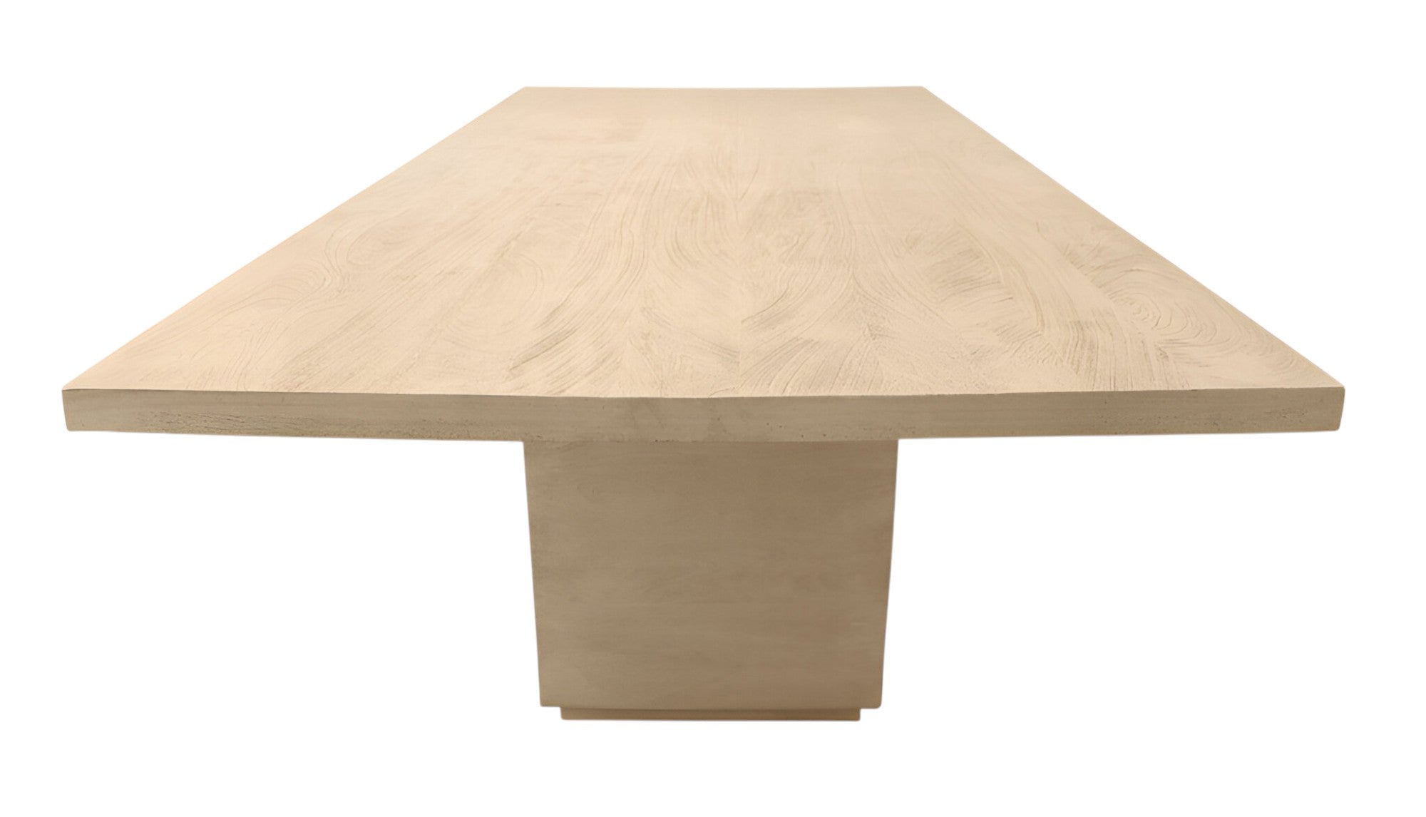 96" Natural and Brown Solid Wood Pedestal Base Dining Table-Dining Tables-DECOROLALA