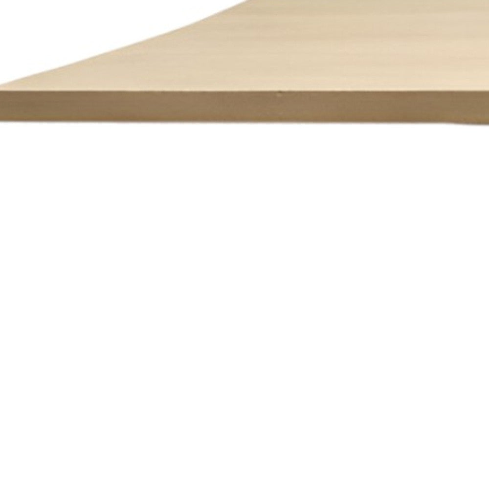 96" Natural and Brown Solid Wood Pedestal Base Dining Table-Dining Tables-DECOROLALA