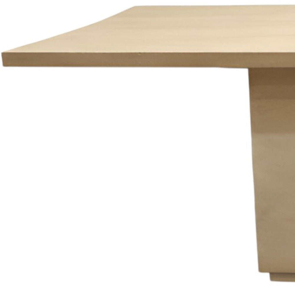 96" Natural and Brown Solid Wood Pedestal Base Dining Table-Dining Tables-DECOROLALA