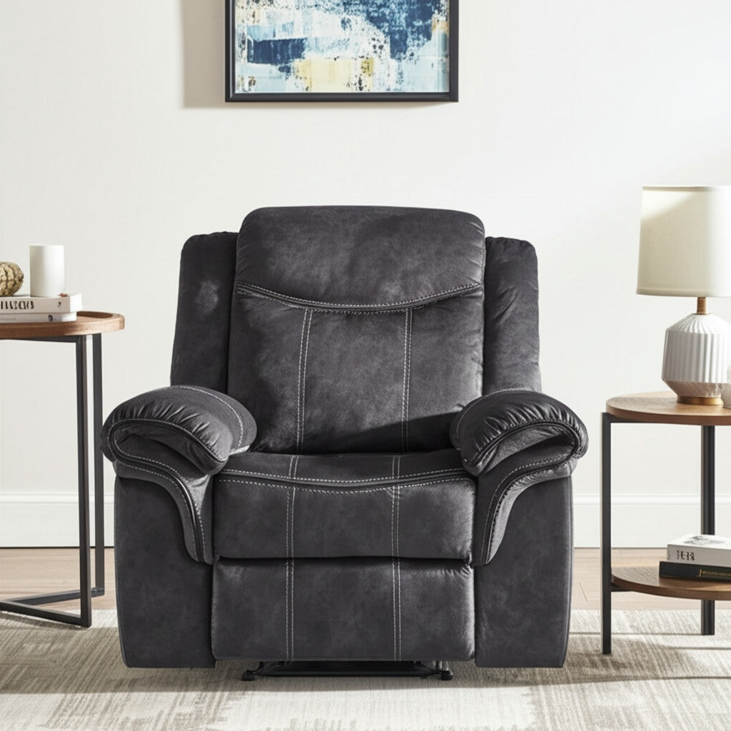 41" Granite Gray Fabric Power Recliner-0