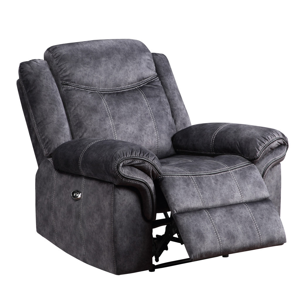 41" Granite Gray Fabric Power Recliner-2