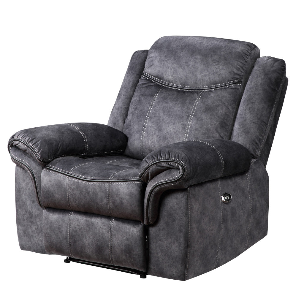 41" Granite Gray Fabric Power Recliner-3