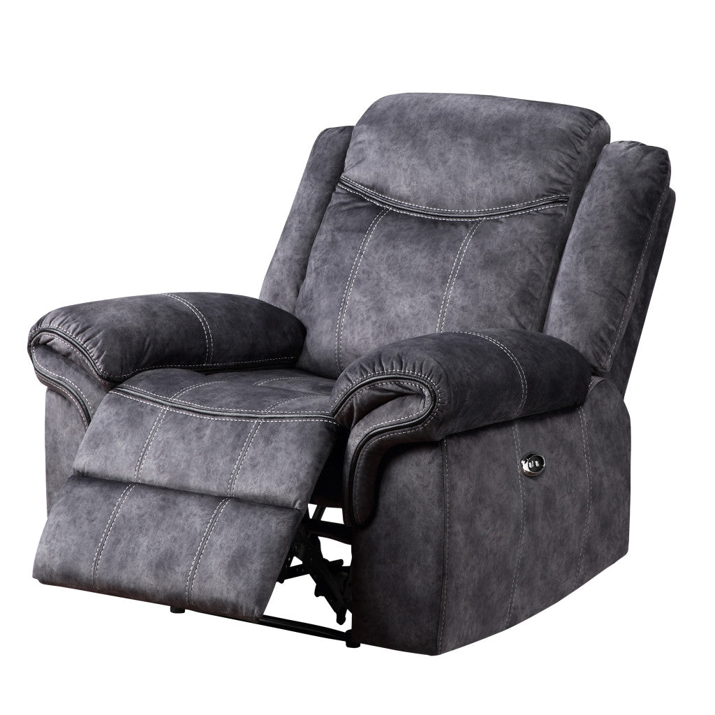 41" Granite Gray Fabric Power Recliner-4