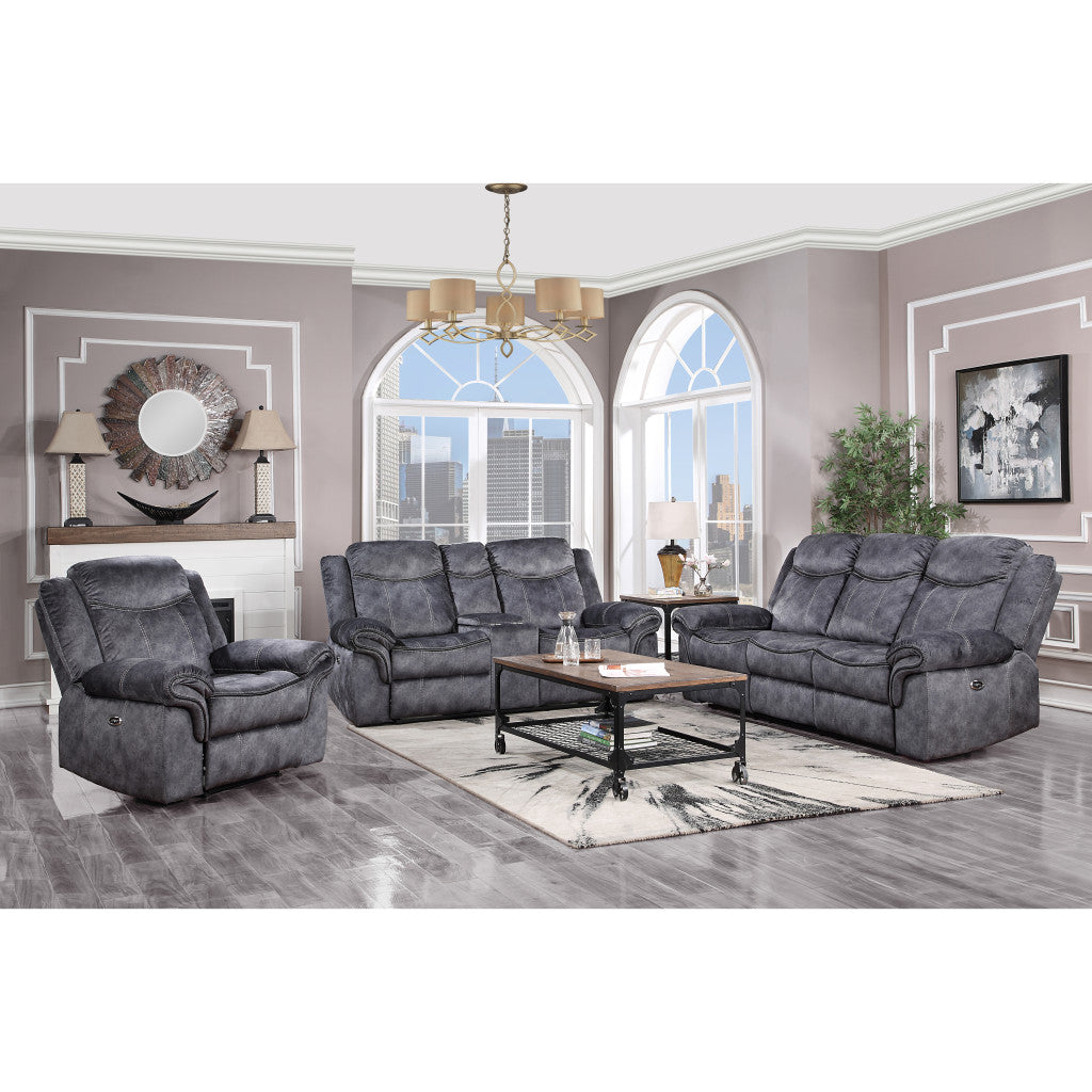 41" Granite Gray Fabric Power Recliner-8