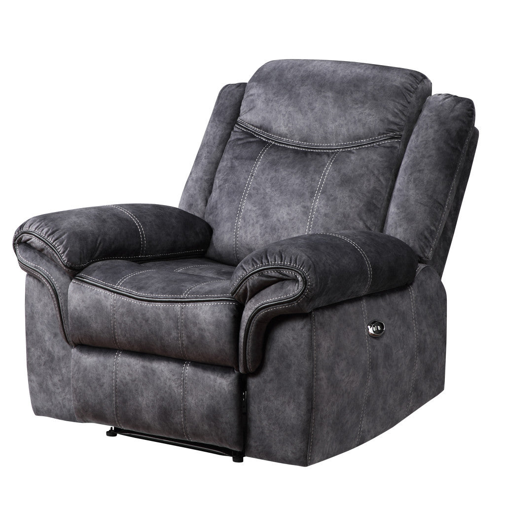 41" Granite Gray Fabric Power Recliner-5