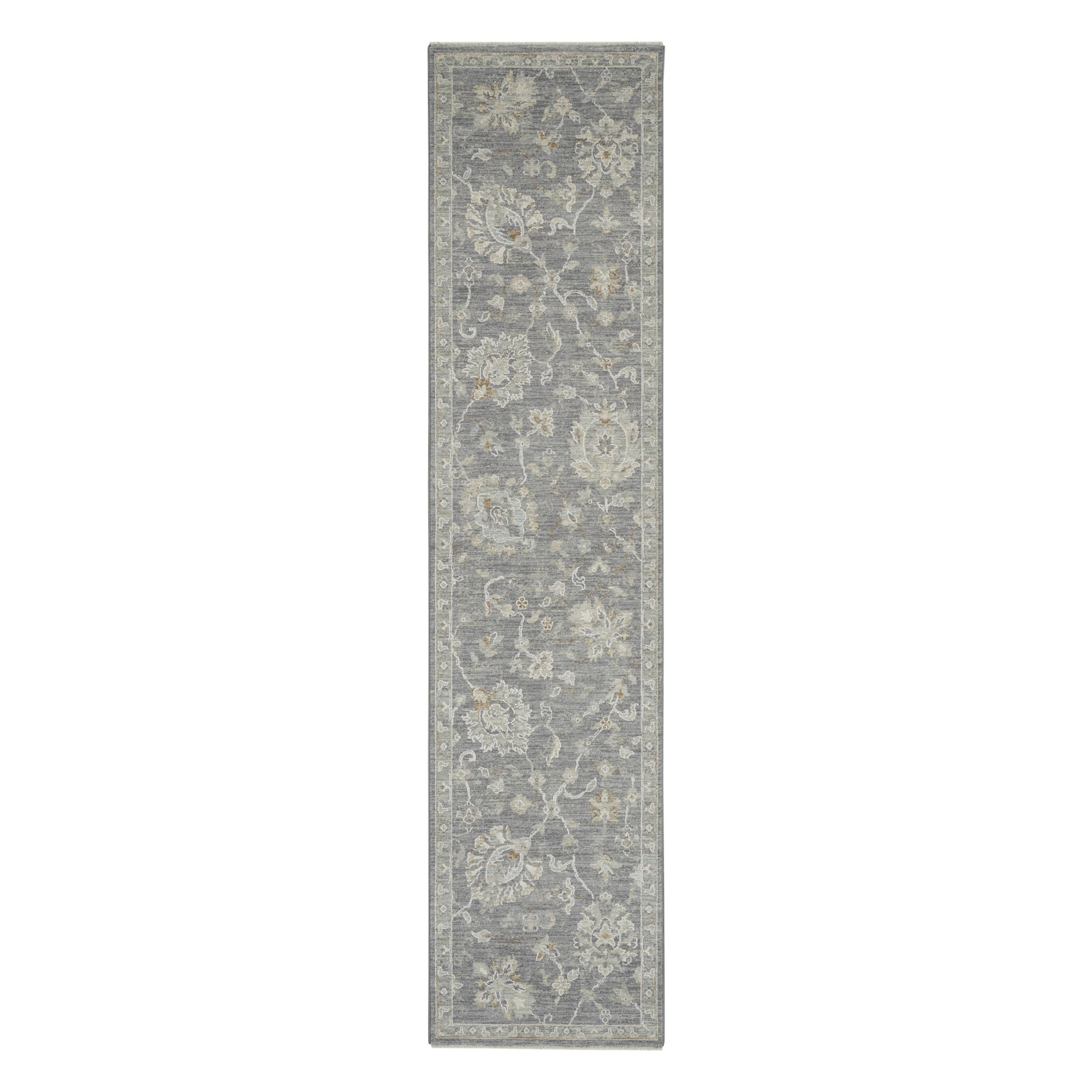 10' Gray Geometric Runner Rug-0