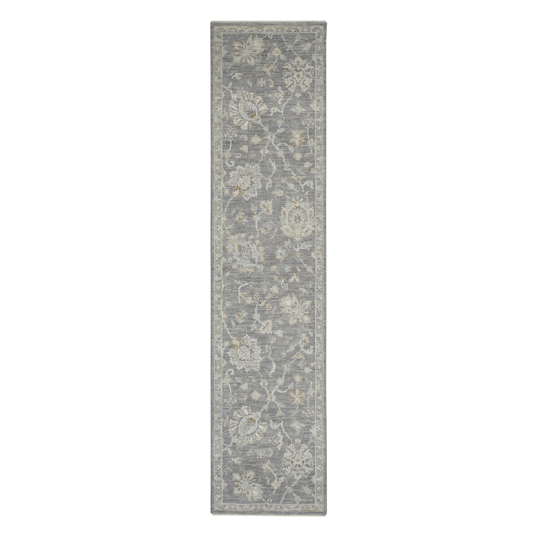 10' Gray Geometric Runner Rug-0