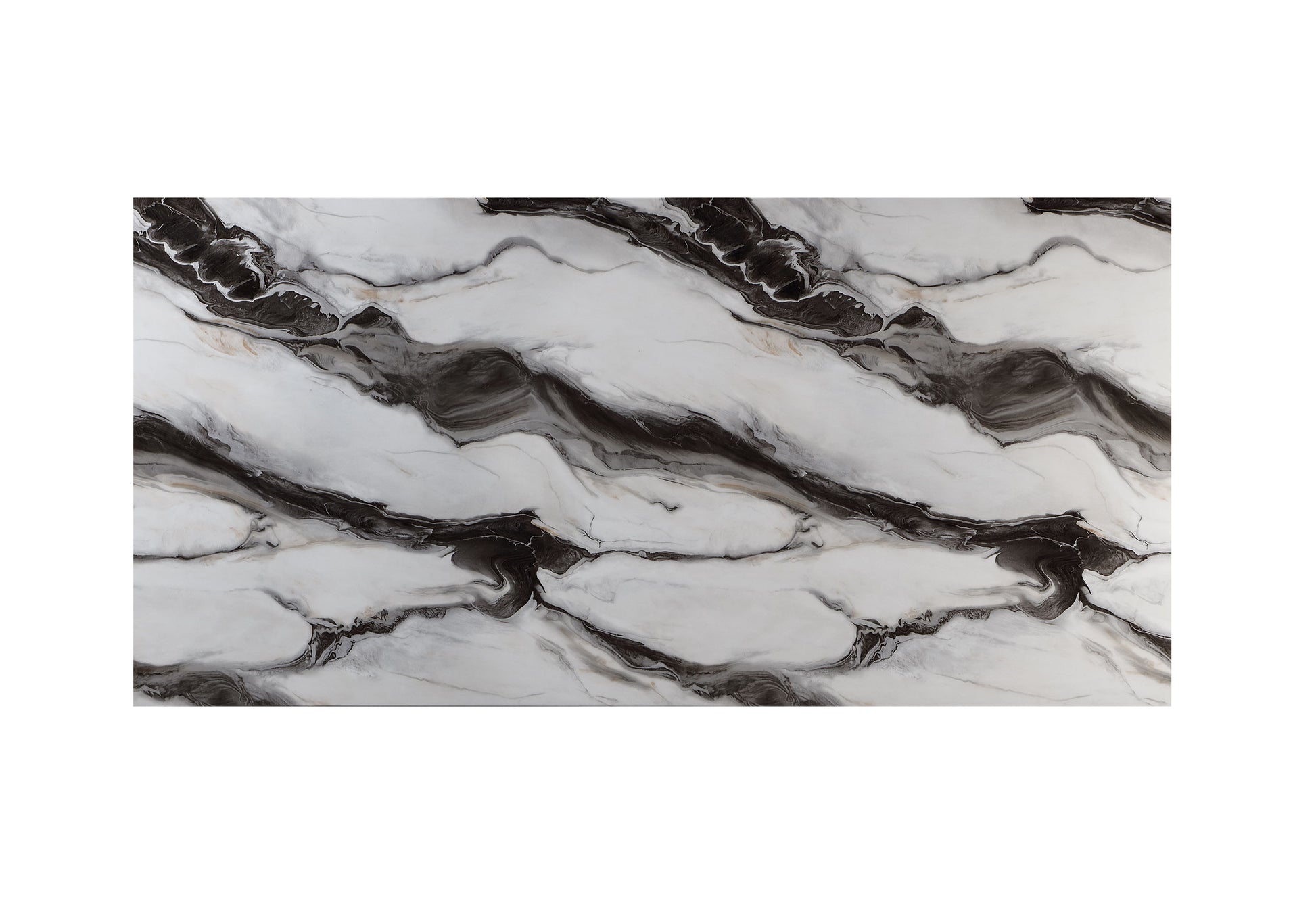82" Black and White Faux Marble and Wood Double Pedestal Base Dining Table-Dining Tables-DECOROLALA