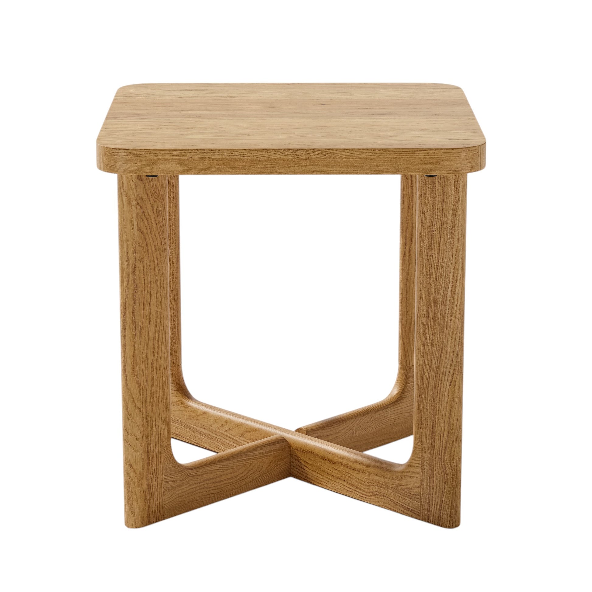 24" Natural Solid Wood Square Cross Legs End Table-End-Side Tables-DECOROLALA