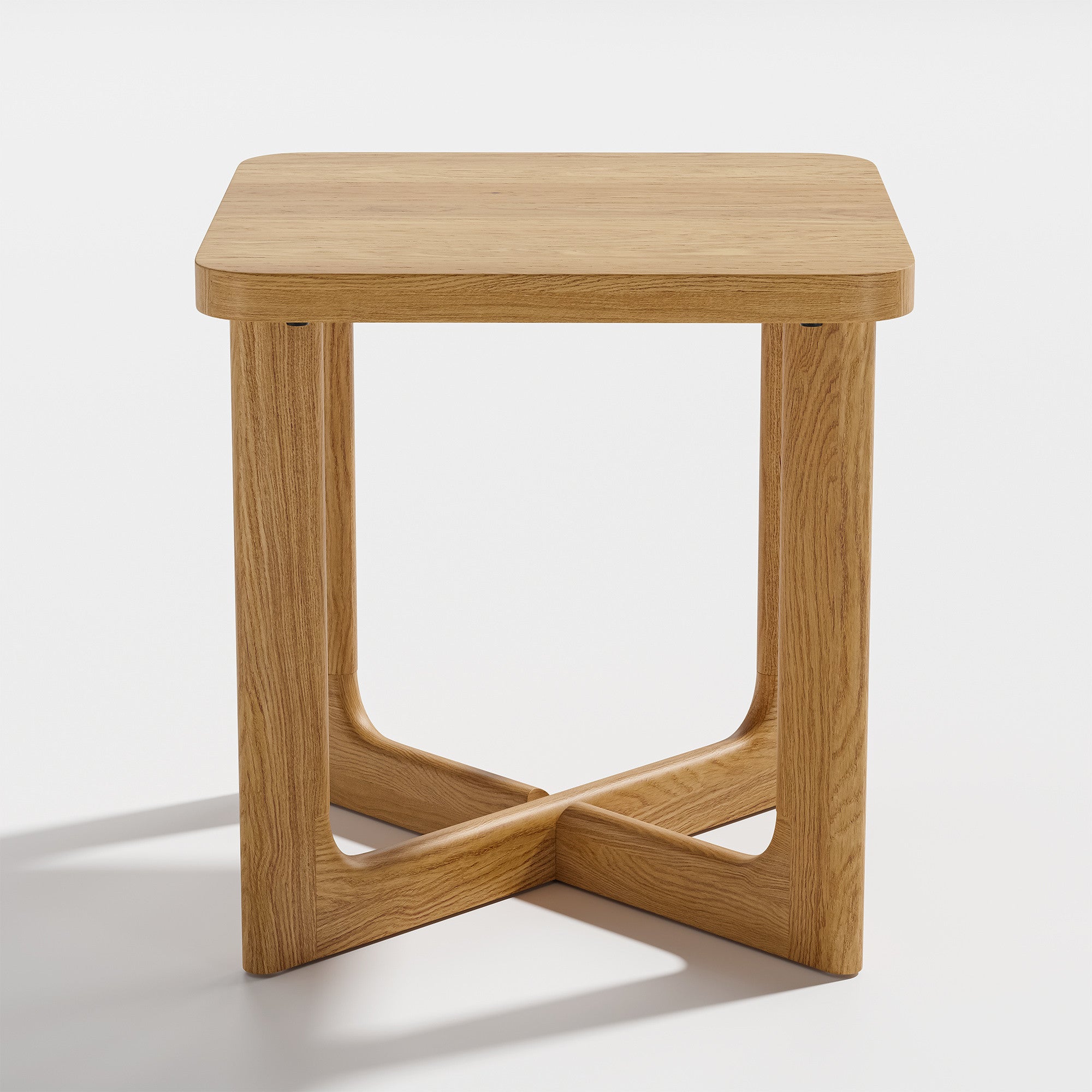 24" Natural Solid Wood Square Cross Legs End Table-End-Side Tables-DECOROLALA