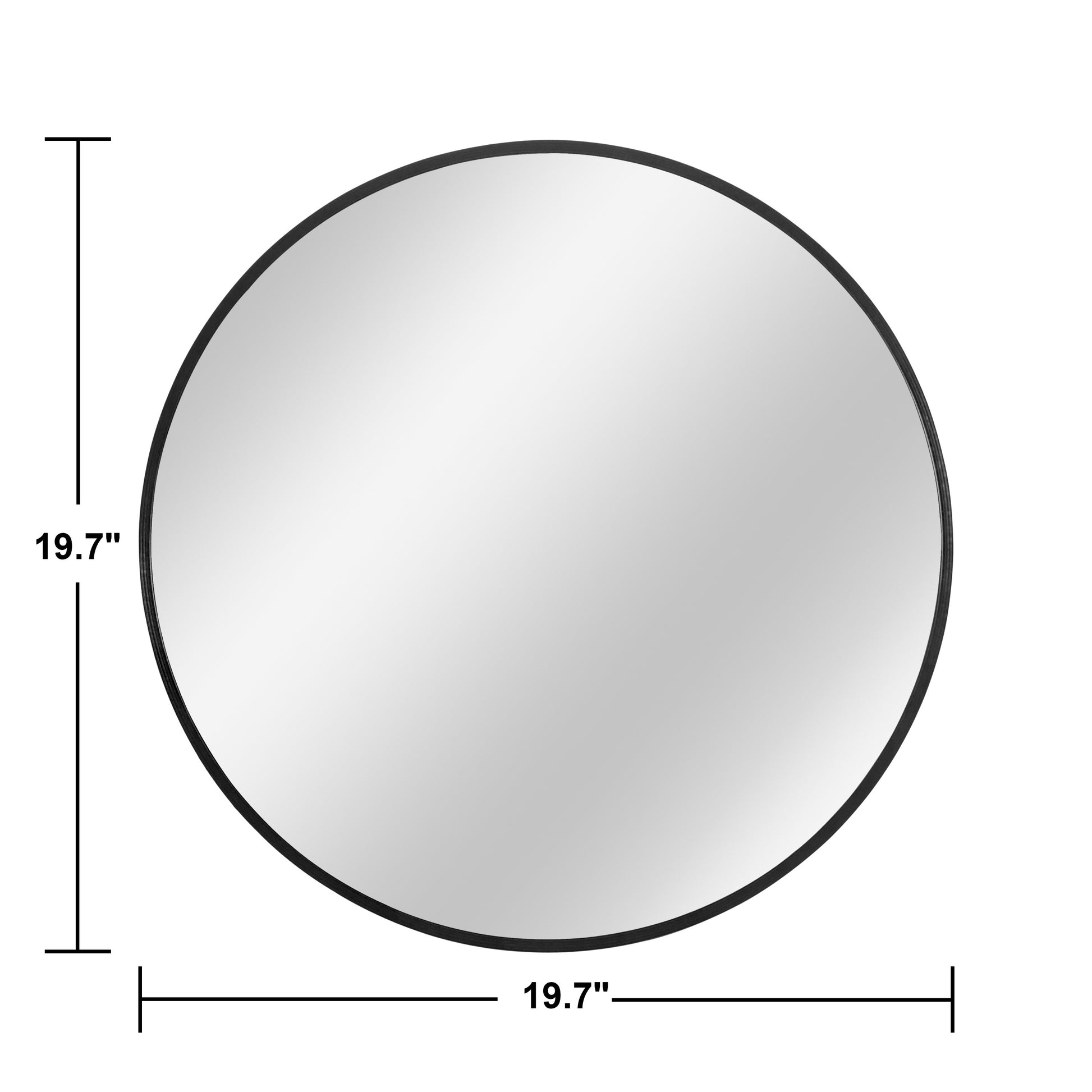 20" Black Round Aluminum Framed Bathroom Vanity Mirror-Mirrors-DECOROLALA