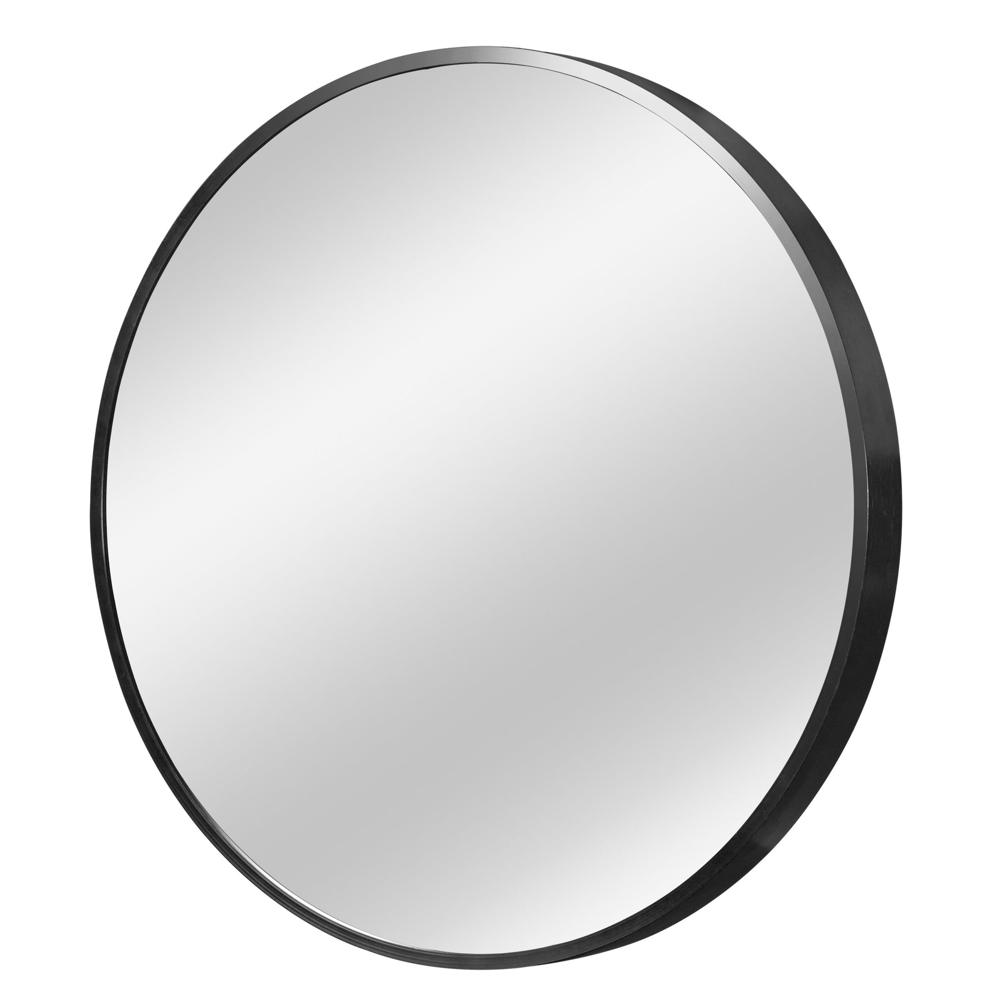 20" Black Round Aluminum Framed Bathroom Vanity Mirror-Mirrors-DECOROLALA