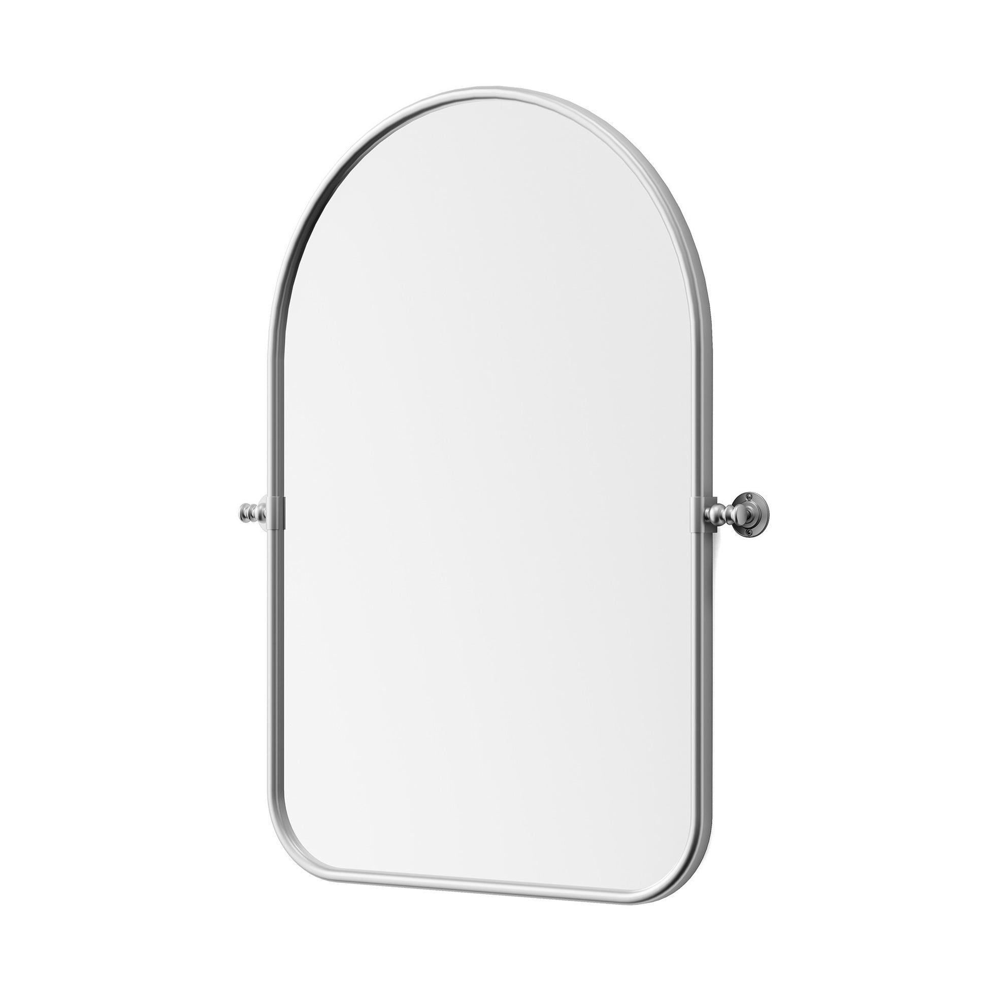 36" Silver Arch Iron Framed Bathroom Vanity Mirror-Mirrors-DECOROLALA