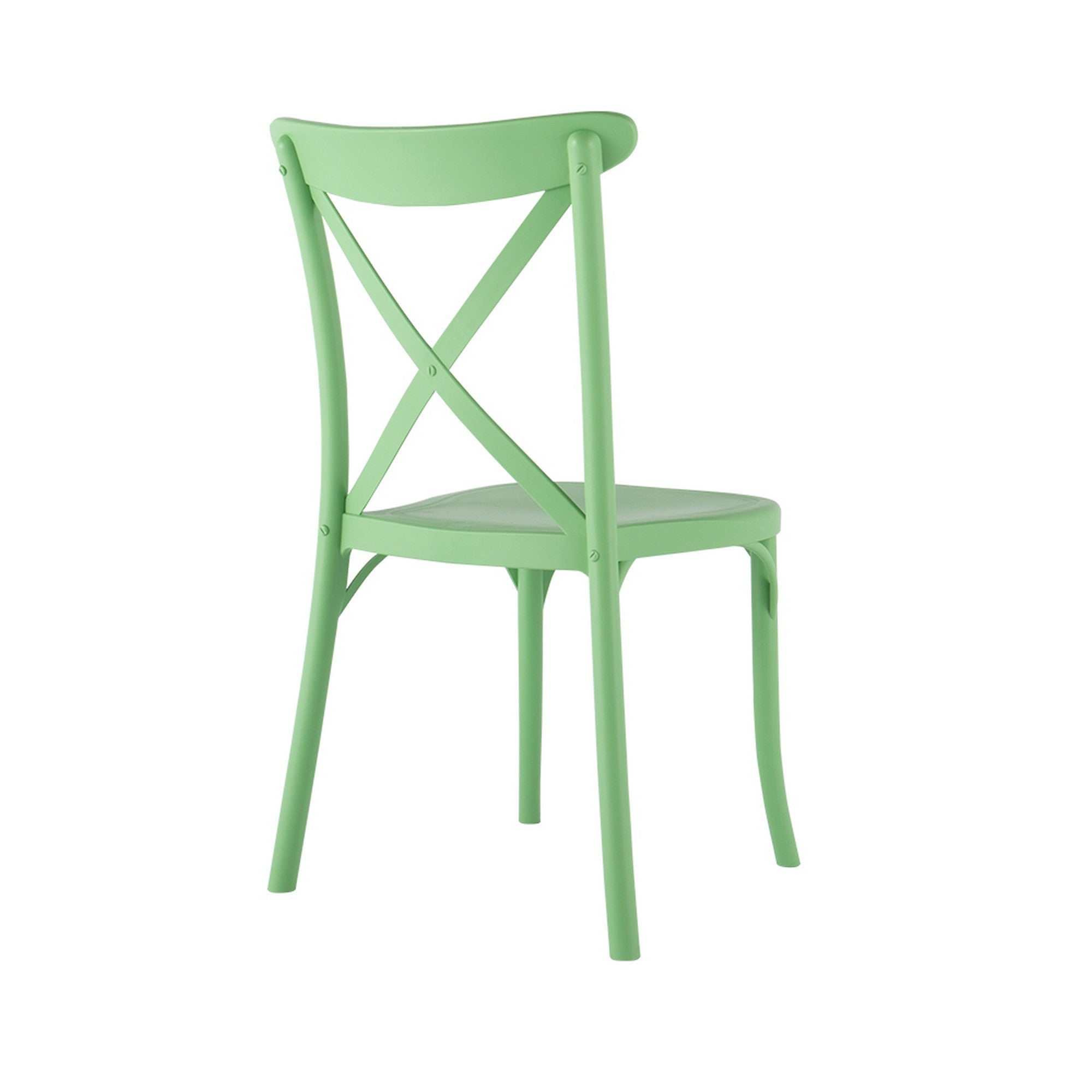 Set of Four 21" Green Heavy Duty Plastic Outdoor Stacking Dining Chairs-Outdoor Chairs-DECOROLALA