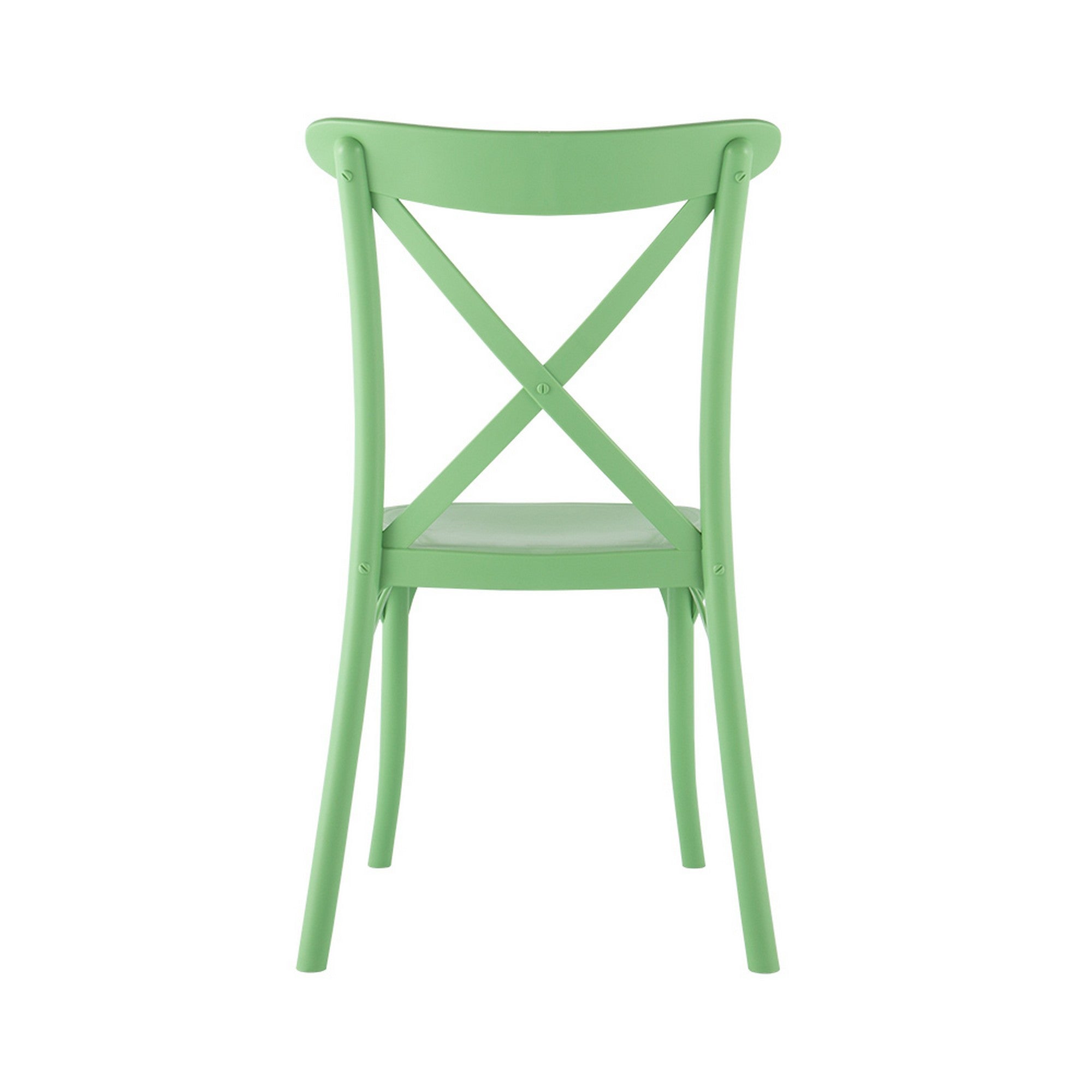 Set of Four 21" Green Heavy Duty Plastic Outdoor Stacking Dining Chairs-Outdoor Chairs-DECOROLALA