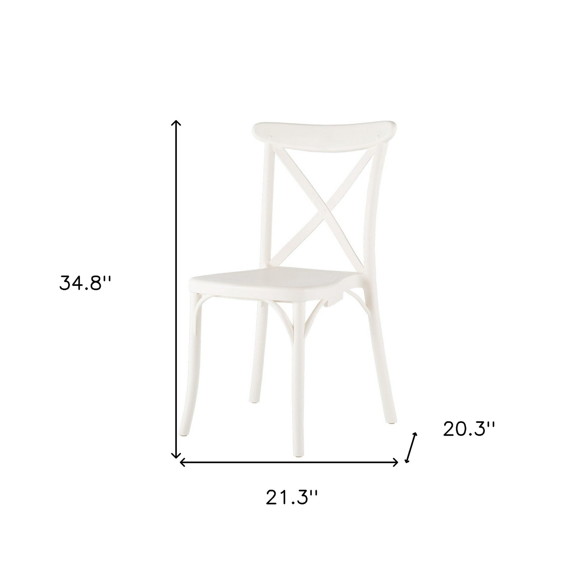 Set of Four 21" White Heavy Duty Plastic Outdoor Stacking Dining Chairs-Outdoor Chairs-DECOROLALA