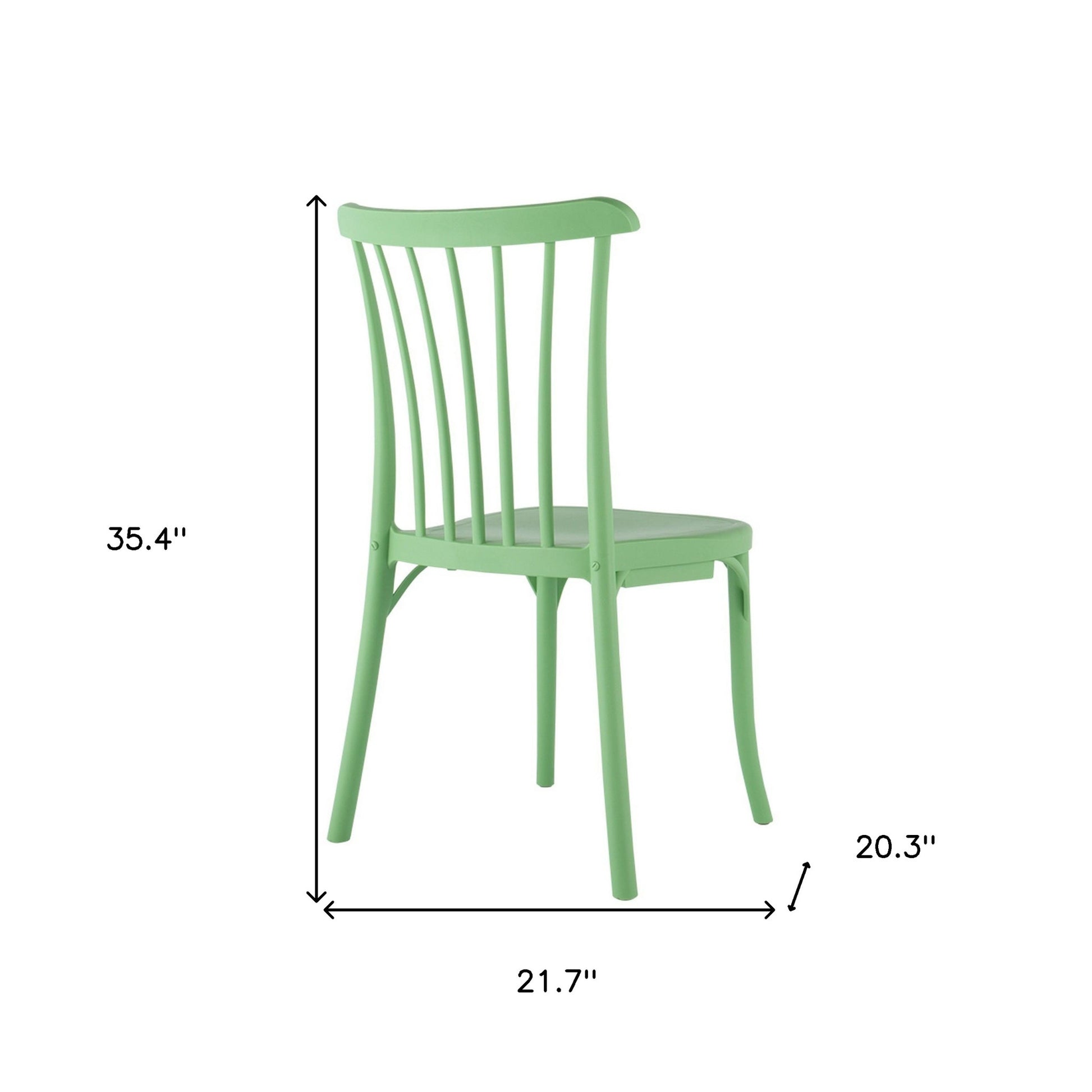 Set of Four 22" Green Heavy Duty Plastic Outdoor Stacking Dining Chairs-Outdoor Chairs-DECOROLALA