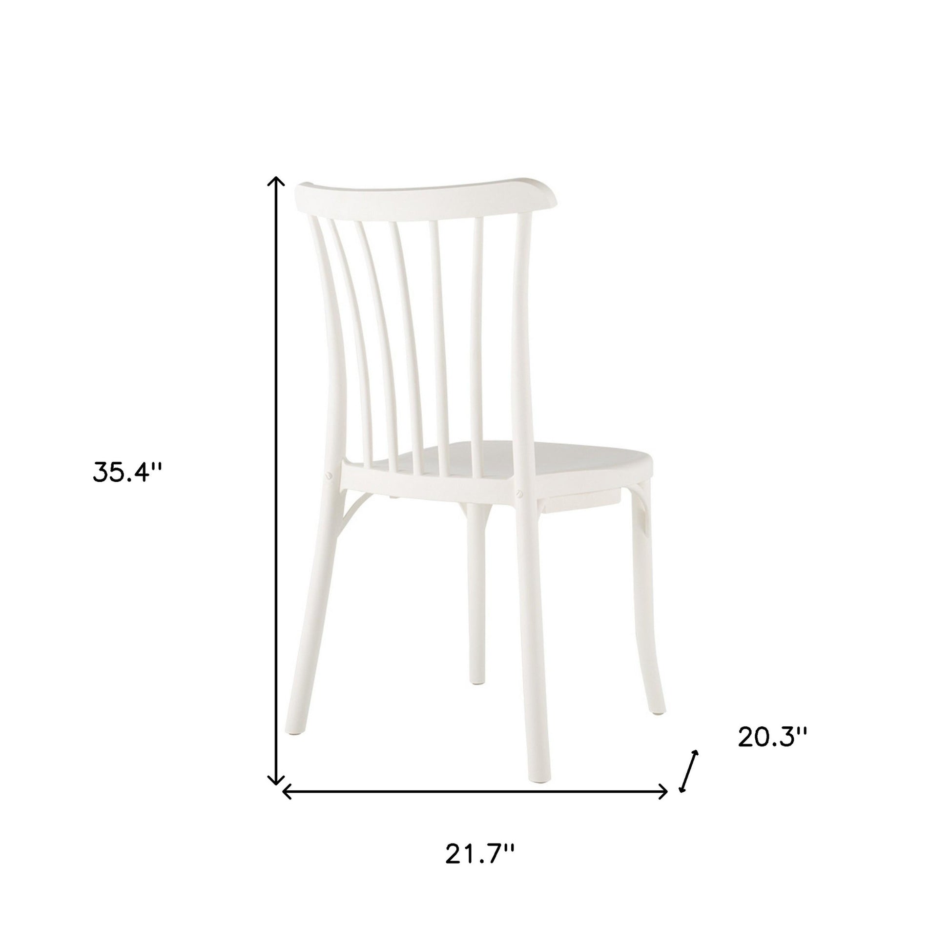 Set of Four 22" White Heavy Duty Plastic Outdoor Stacking Dining Chairs-Outdoor Chairs-DECOROLALA