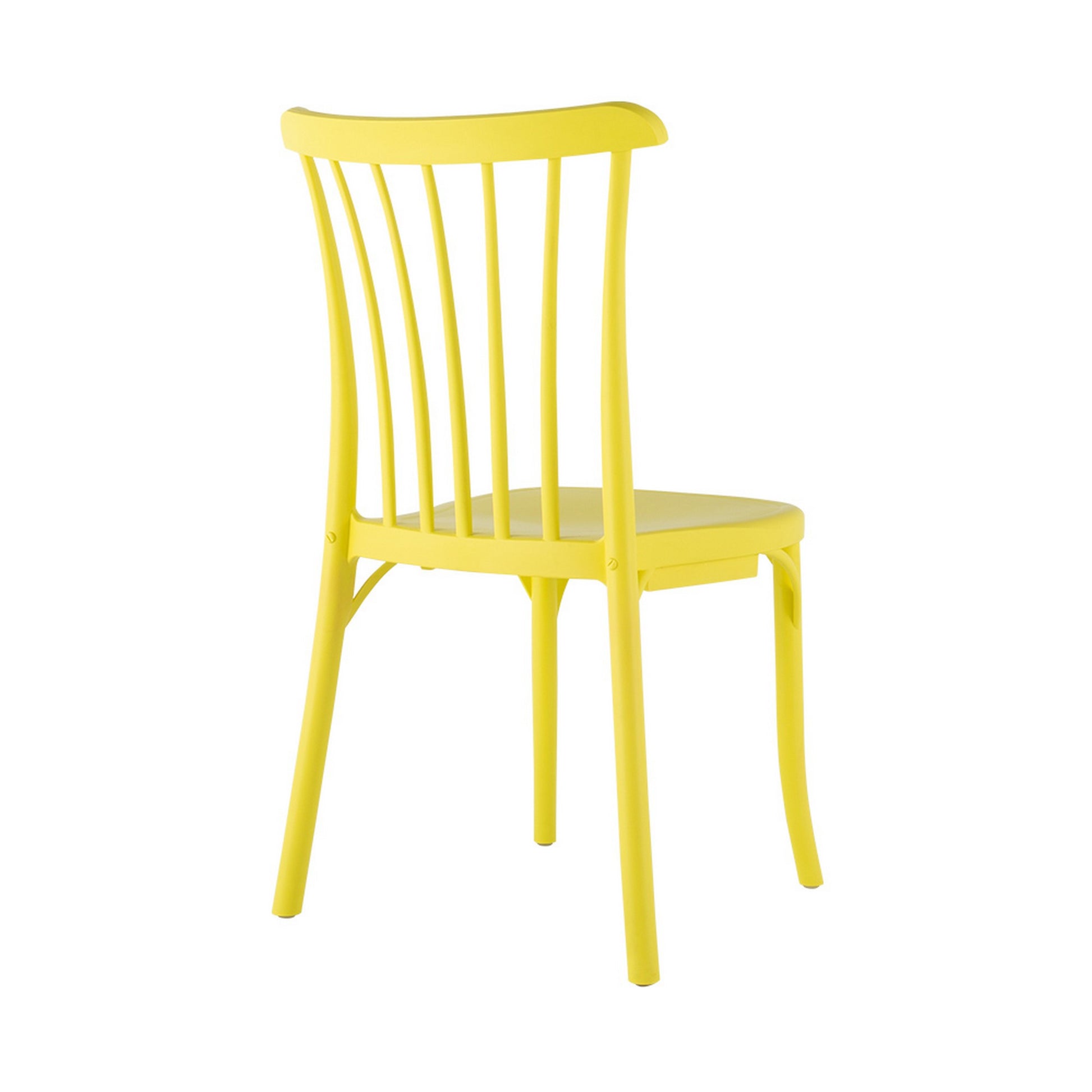 Set of Four 22" Yellow Heavy Duty Plastic Outdoor Stacking Dining Chairs-Outdoor Chairs-DECOROLALA