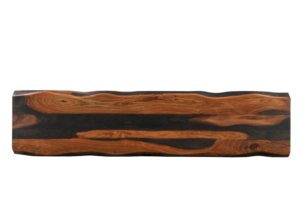 75" Brown Solid Wood Live Edge Dining Bench-Benches-DECOROLALA