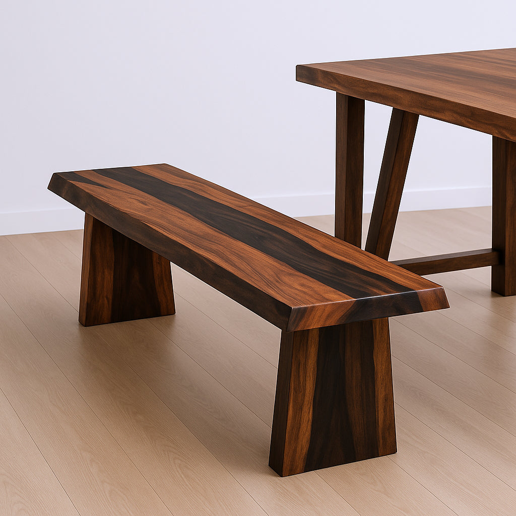 75" Brown Solid Wood Live Edge Dining Bench-Benches-DECOROLALA
