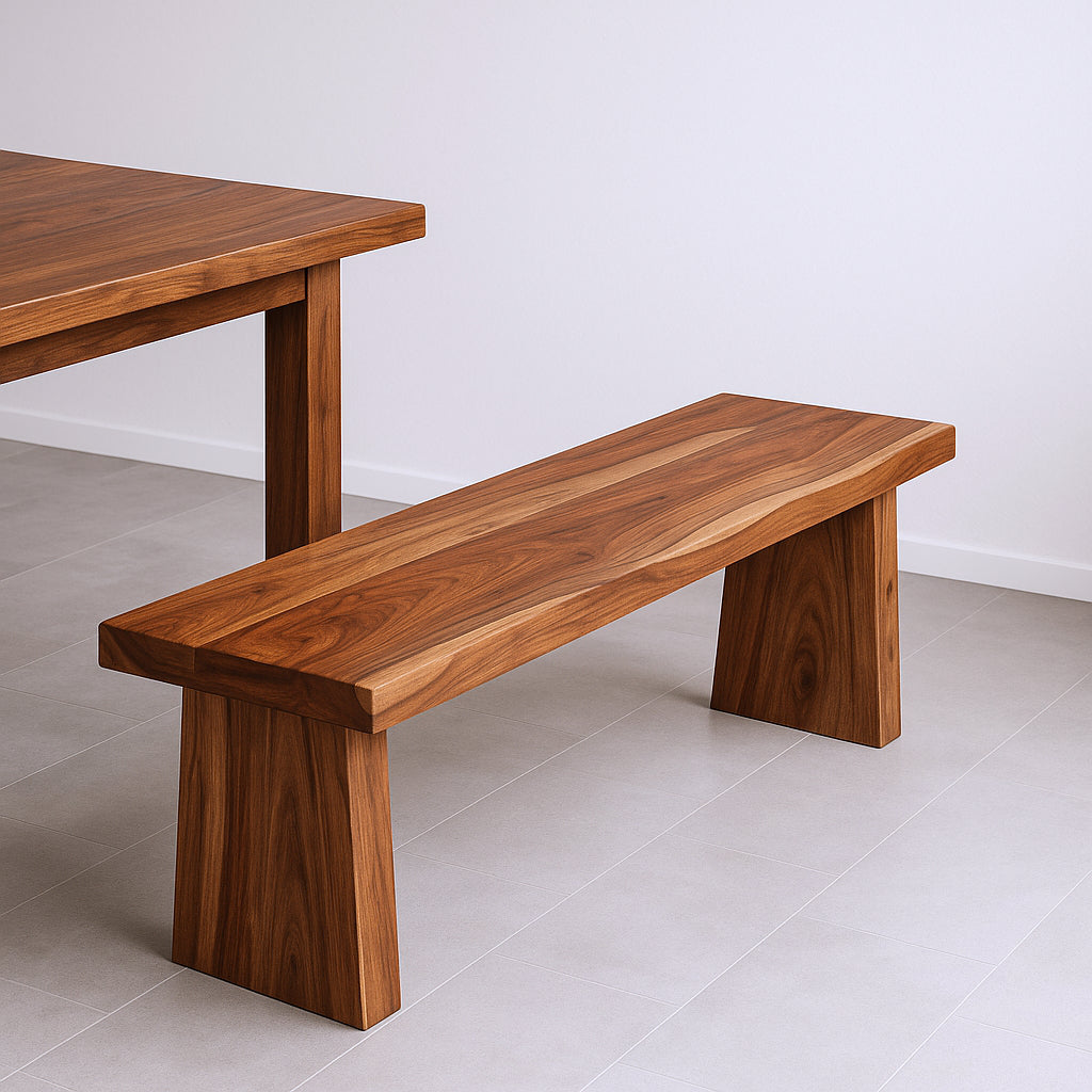 75" Brown Solid Wood Live Edge Dining Bench-Benches-DECOROLALA