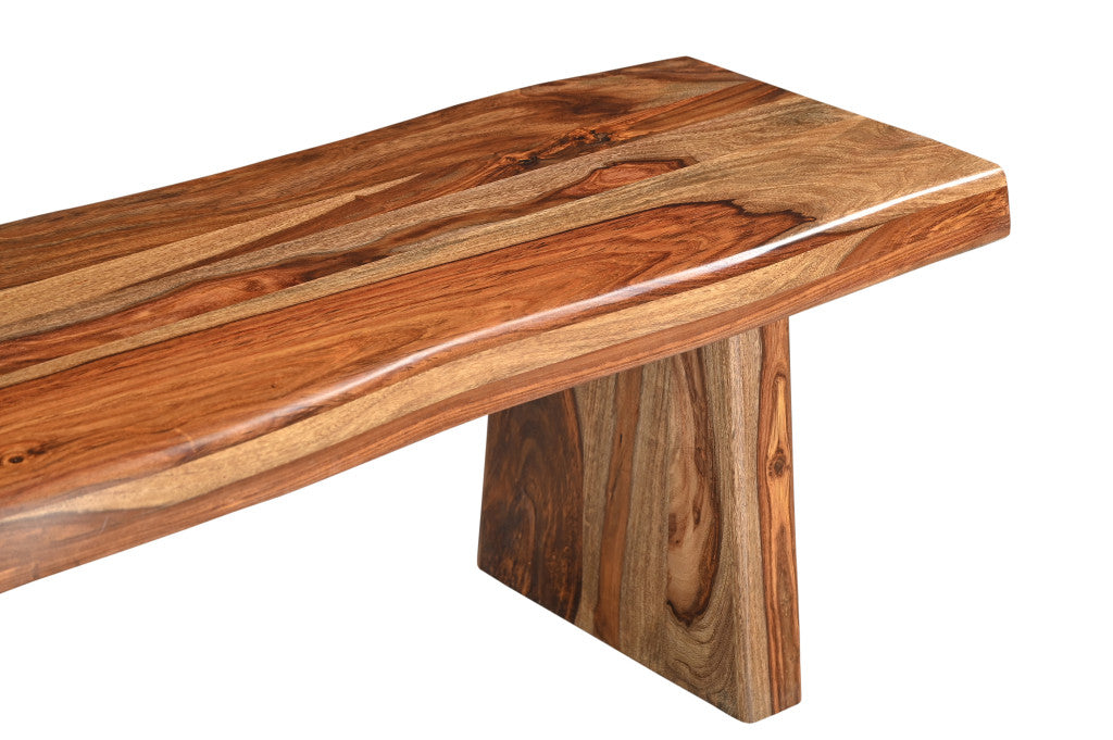 75" Brown Solid Wood Live Edge Dining Bench-Benches-DECOROLALA