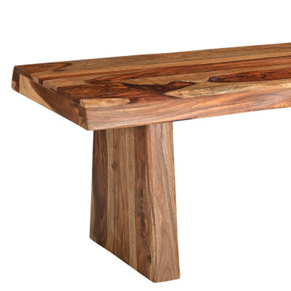 75" Brown Solid Wood Live Edge Dining Bench-Benches-DECOROLALA