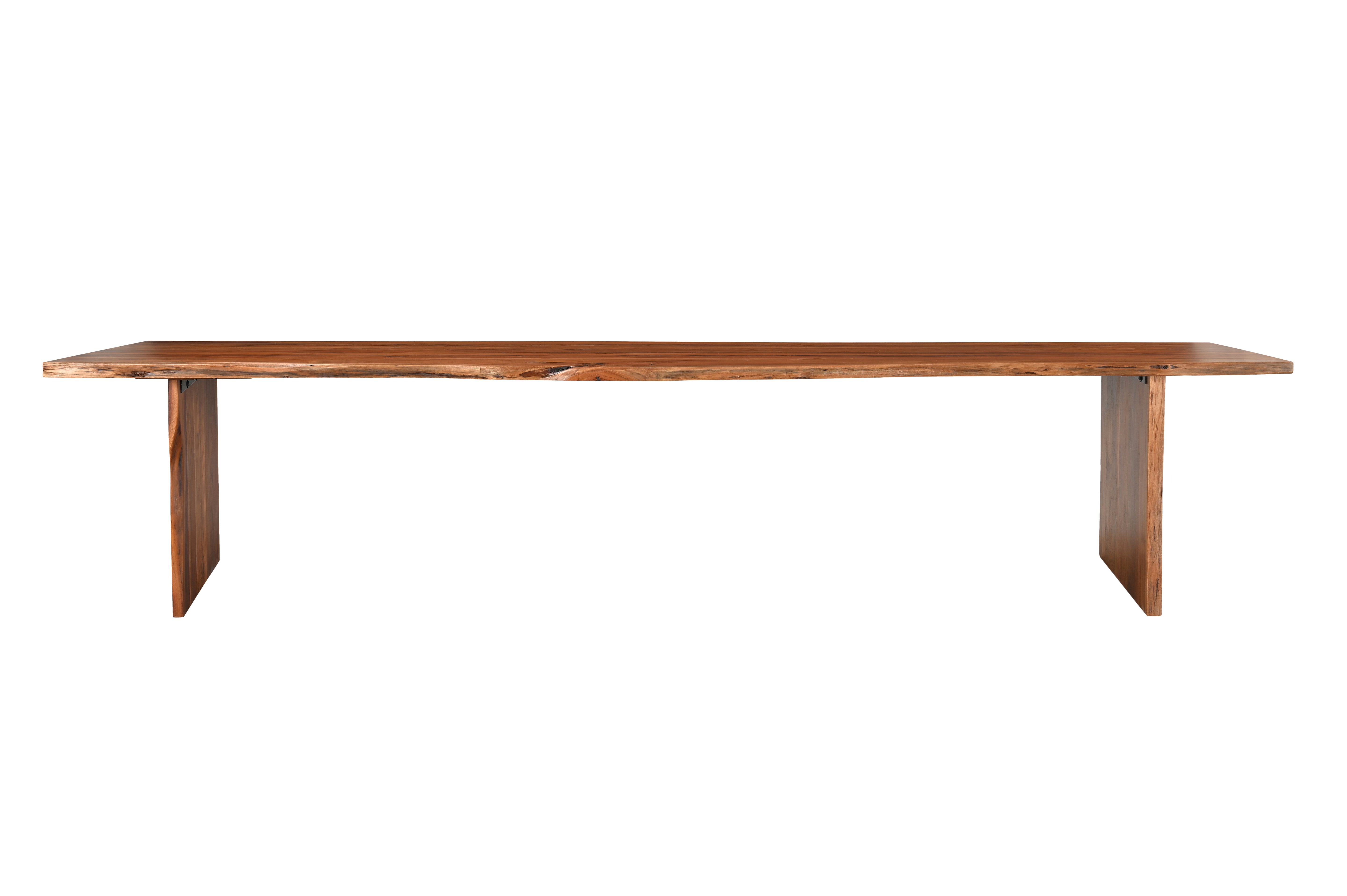60" Brown Solid Wood Live Edge Dining Bench-Benches-DECOROLALA