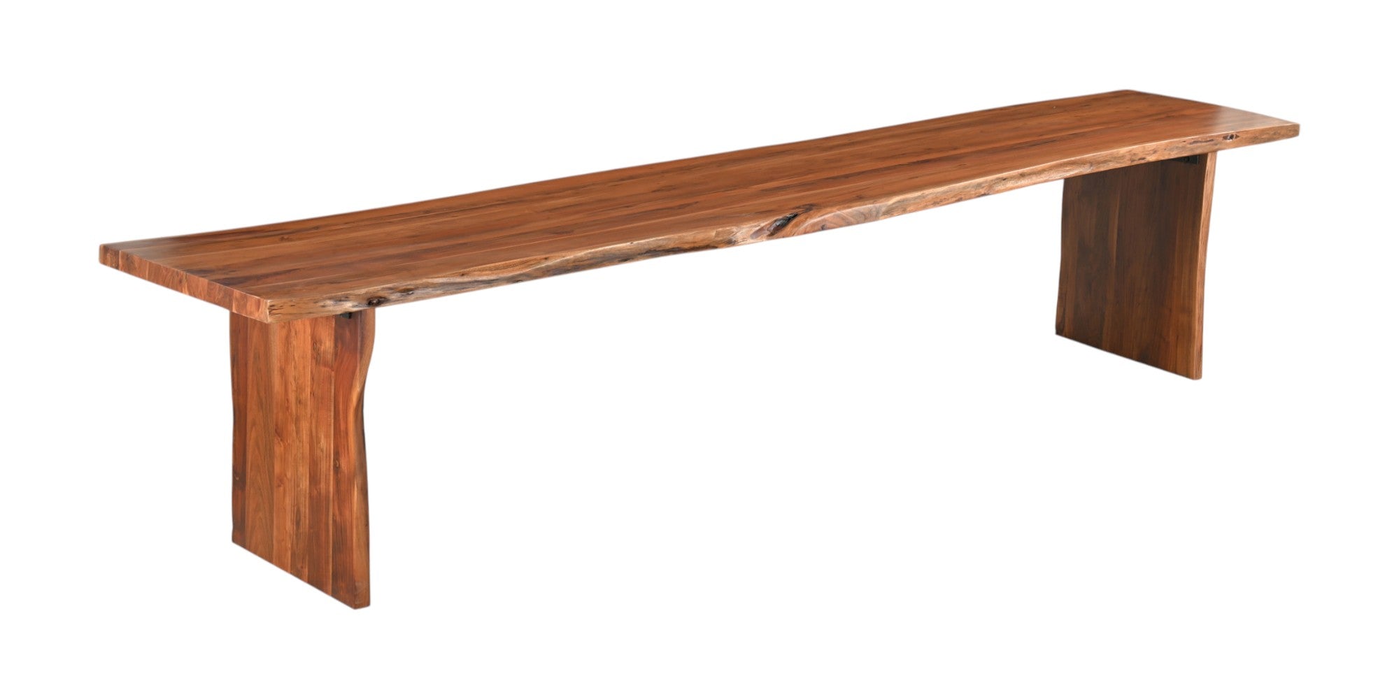 60" Brown Solid Wood Live Edge Dining Bench-Benches-DECOROLALA