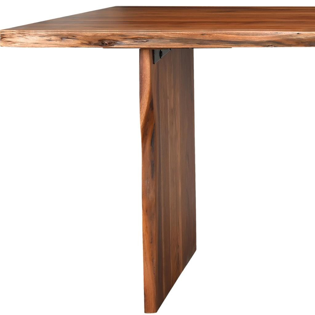 60" Brown Solid Wood Live Edge Dining Bench-Benches-DECOROLALA