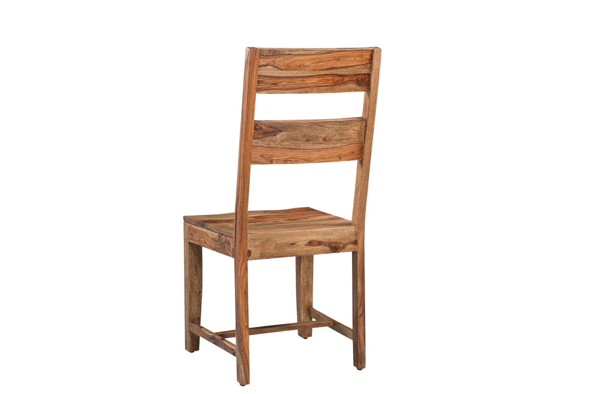 Set of Two Brown Solid Wood Ladder Back Dining Side Chairs-6