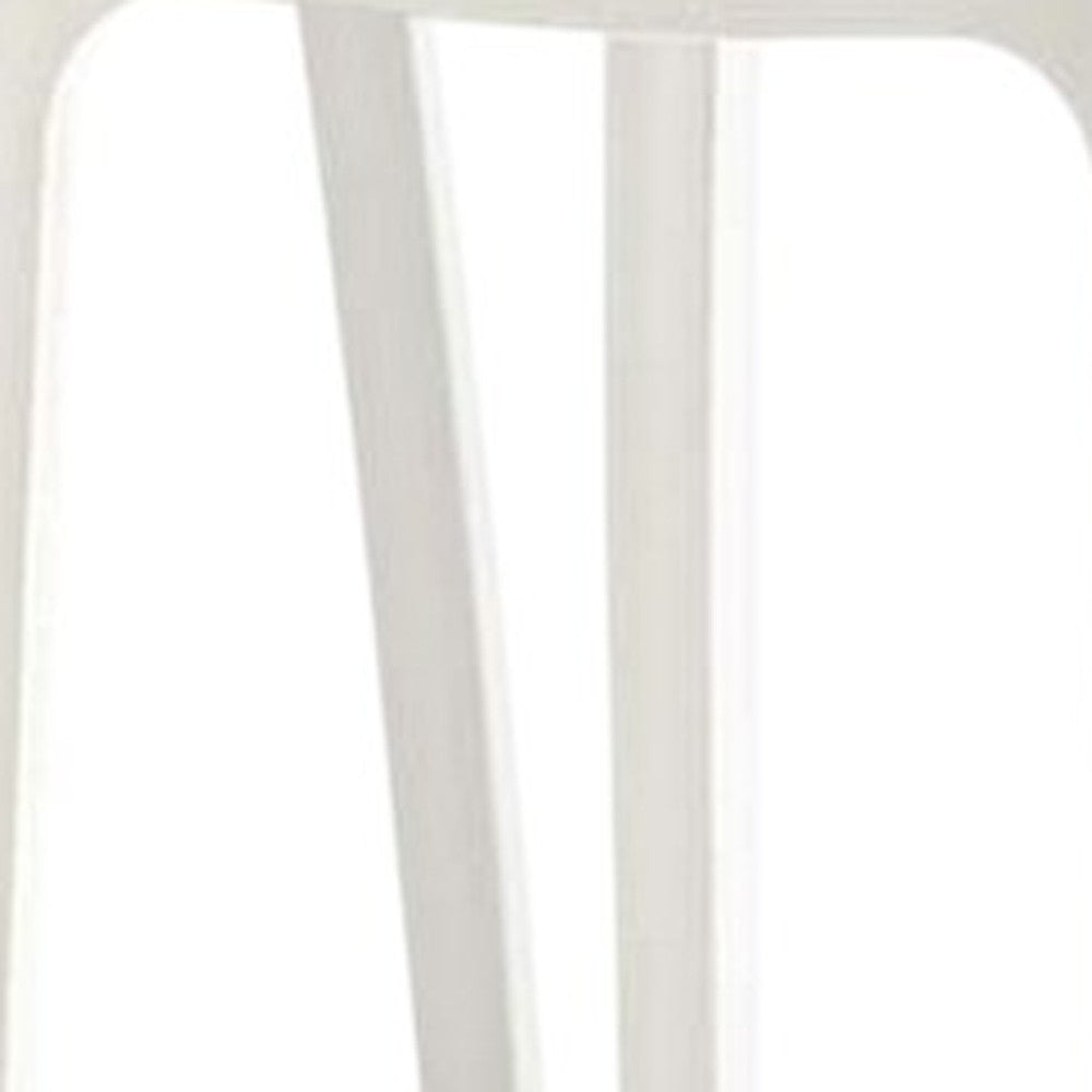 Set of Four 26" White Heavy Duty Plastic Low Back Outdoor Counter Height Bar Chairs-Outdoor Bar Chairs-DECOROLALA