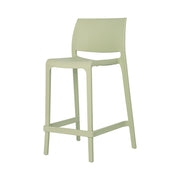 Set of Four 26" Green Heavy Duty Plastic Low Back Outdoor Counter Height Bar Chairs-Outdoor Bar Chairs-DECOROLALA