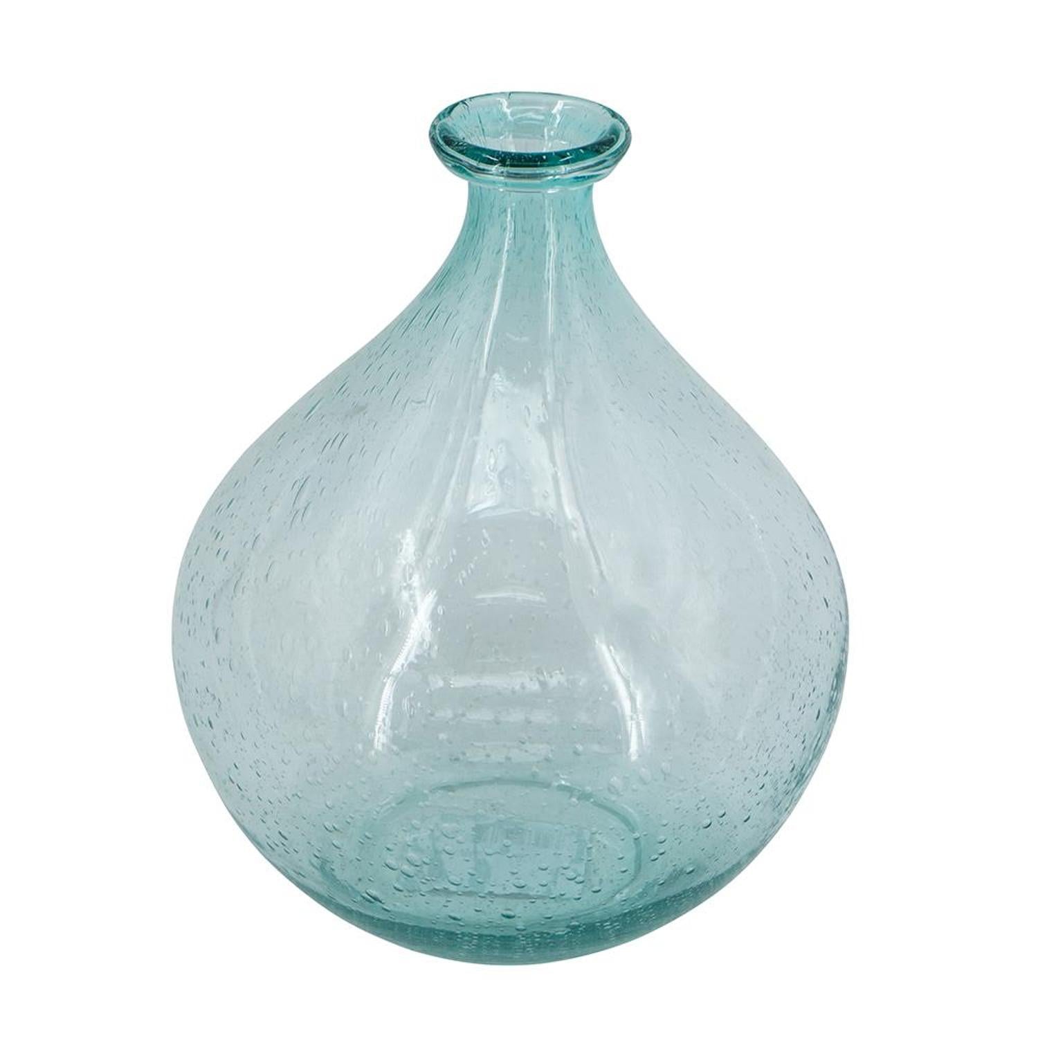 10" Aqua Bud Glass Table Vase-Vases-DECOROLALA