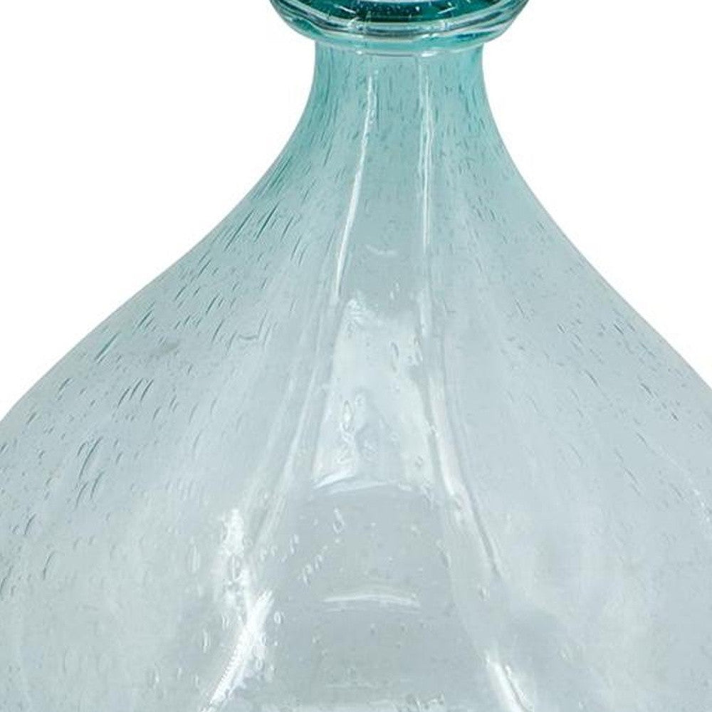 10" Aqua Bud Glass Table Vase-Vases-DECOROLALA