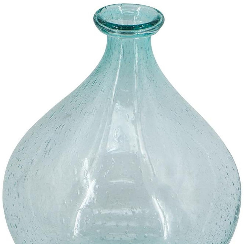 10" Aqua Bud Glass Table Vase-Vases-DECOROLALA