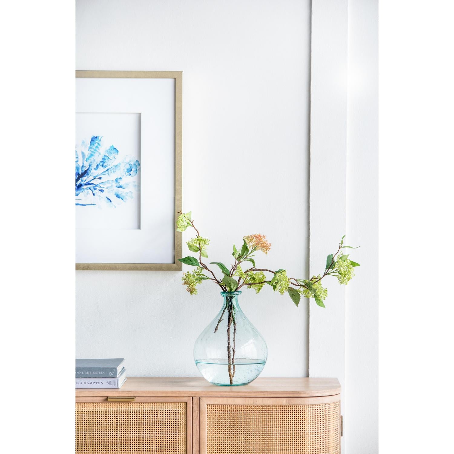 10" Aqua Bud Glass Table Vase-Vases-DECOROLALA
