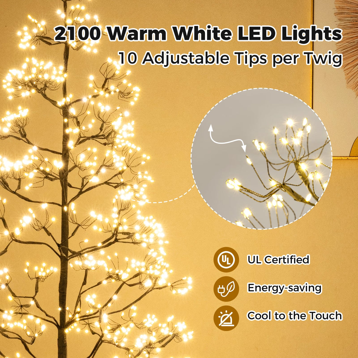 5/6/7 FT Lighted Alpine Tree with Warm White Light LED Lights Pre-lit Artificial Cedar Tree with Weighted Base-7 ft-Christmas Trees-DECOROLALA