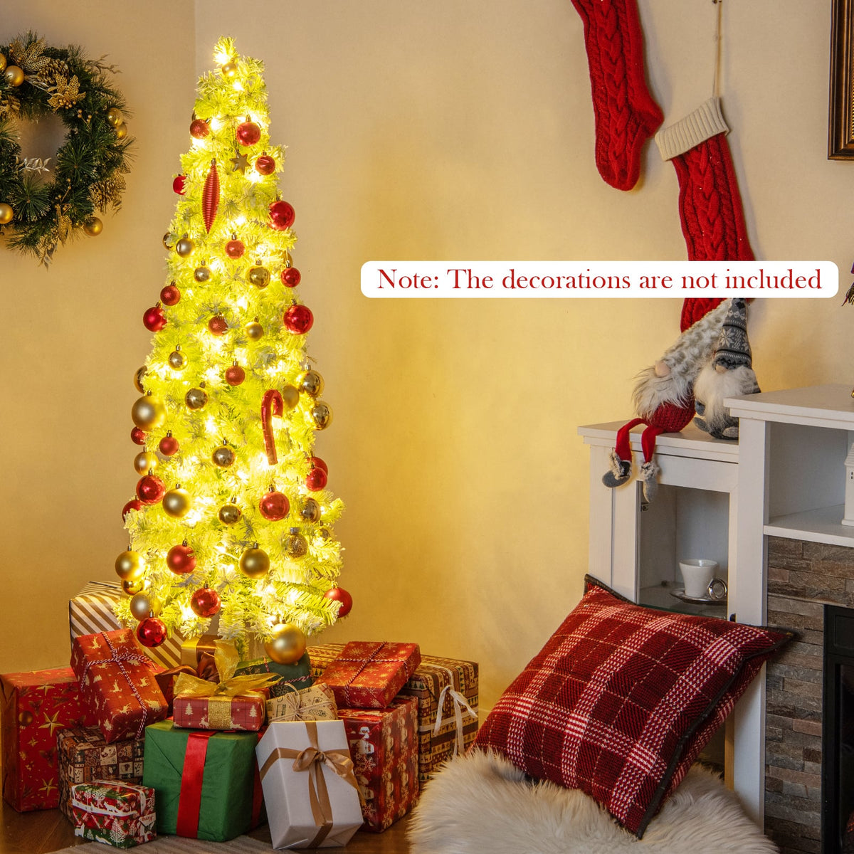 5/6/7 FT Whimsical Christmas Tree with Bendable Top and 216/290/366 Branch-5 FT-Christmas Trees-DECOROLALA