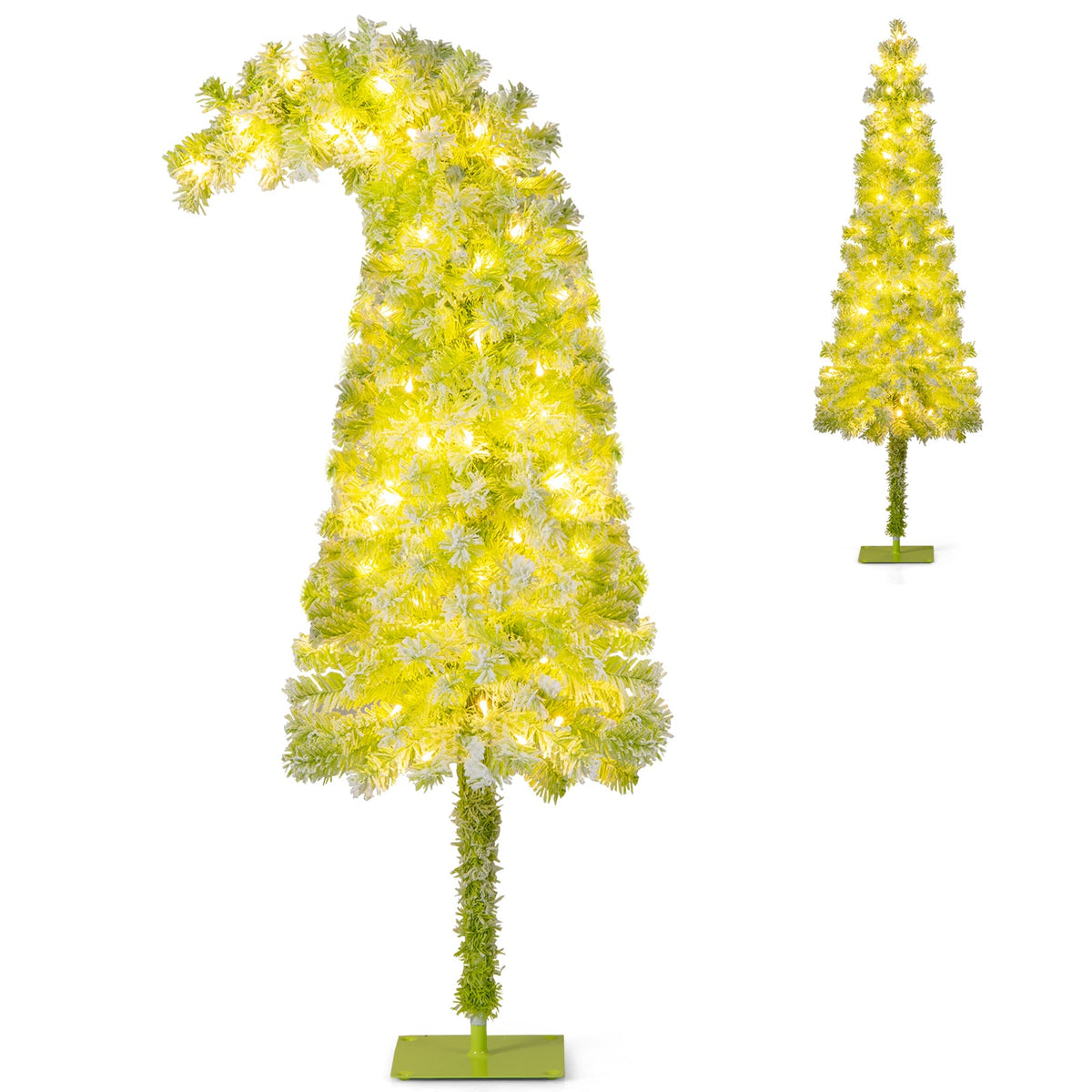 5/6/7 FT Whimsical Christmas Tree with Bendable Top and 216/290/366 Branch-5 FT-Christmas Trees-DECOROLALA