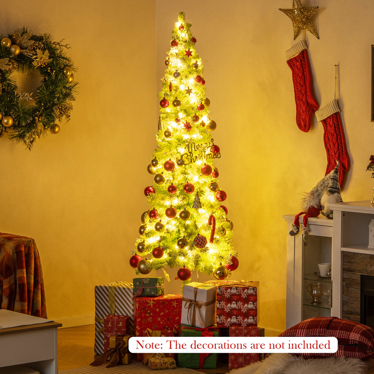 5/6/7 FT Whimsical Christmas Tree with Bendable Top and 216/290/366 Branch-6 FT-Christmas Trees-DECOROLALA