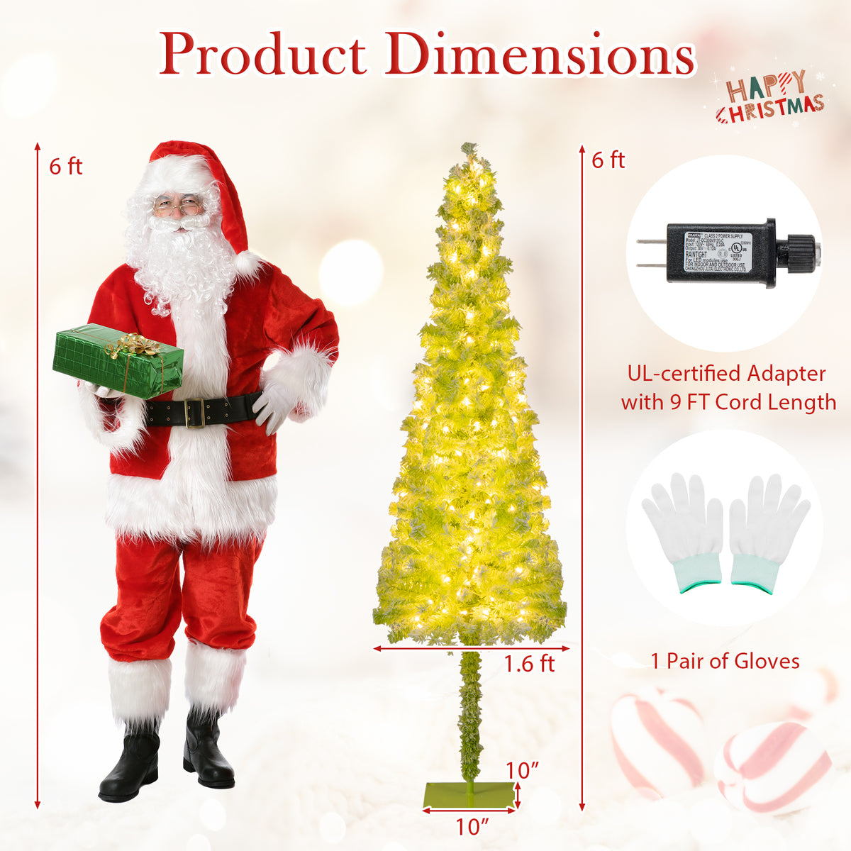 5/6/7 FT Whimsical Christmas Tree with Bendable Top and 216/290/366 Branch-6 FT-Christmas Trees-DECOROLALA