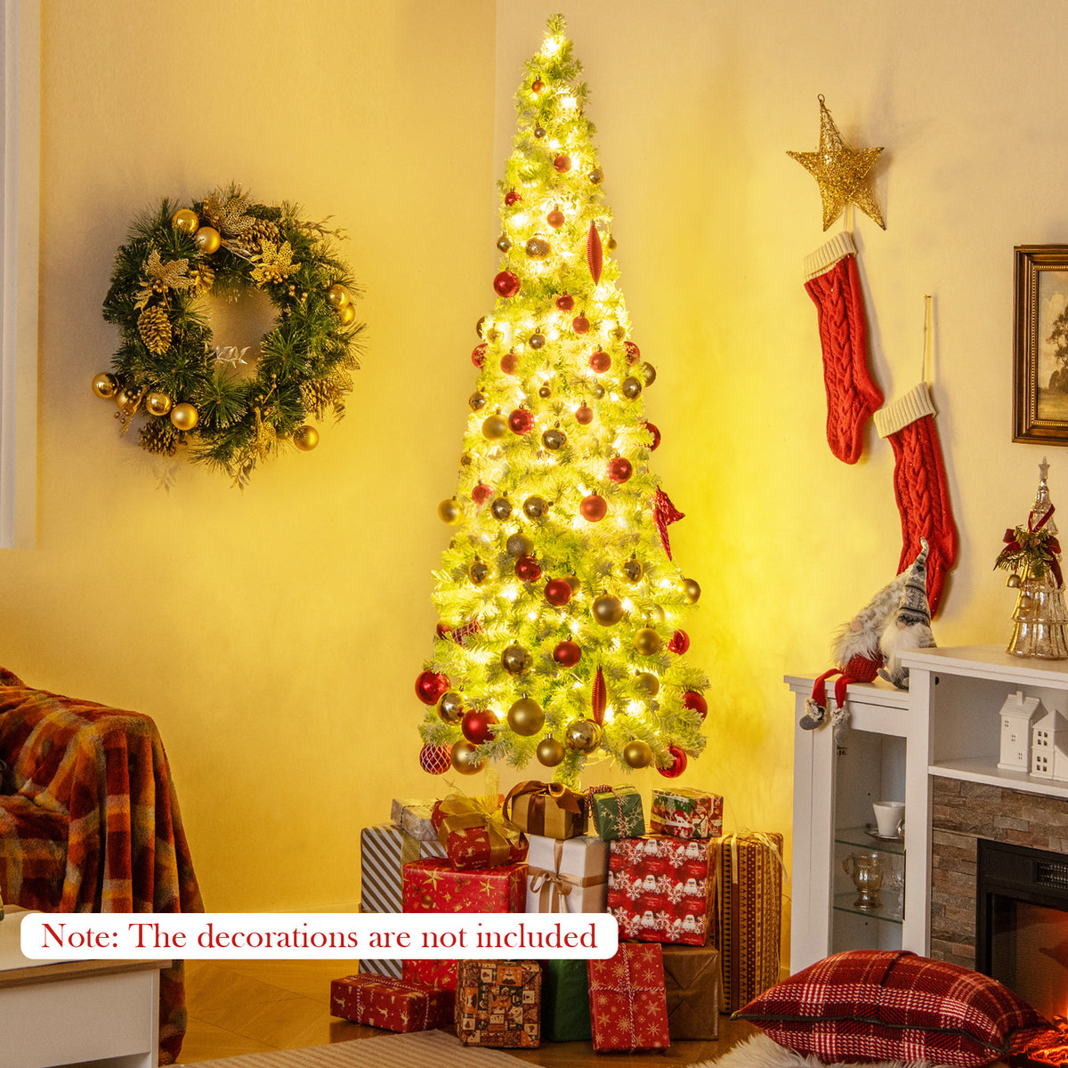 5/6/7 FT Whimsical Christmas Tree with Bendable Top and 216/290/366 Branch-7 FT-Christmas Trees-DECOROLALA
