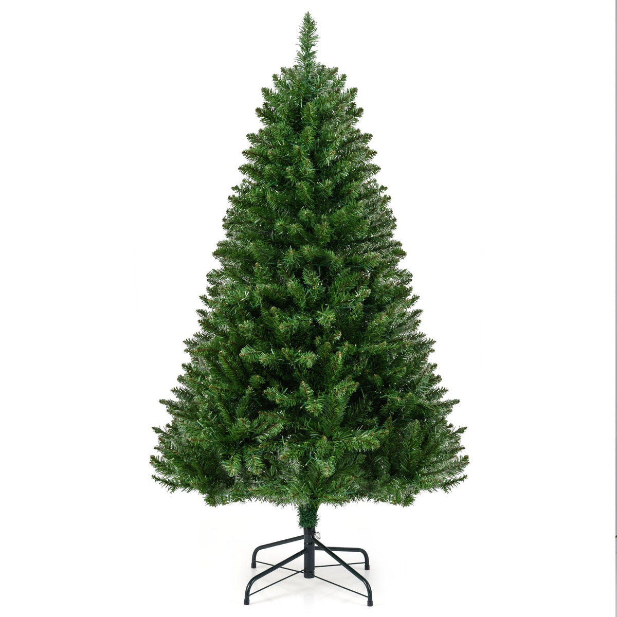 5/6/7 Feet Artificial Christmas Tree Hinged Xmas Tree with 7 Lighting Modes-5 Feet-Christmas Trees-DECOROLALA