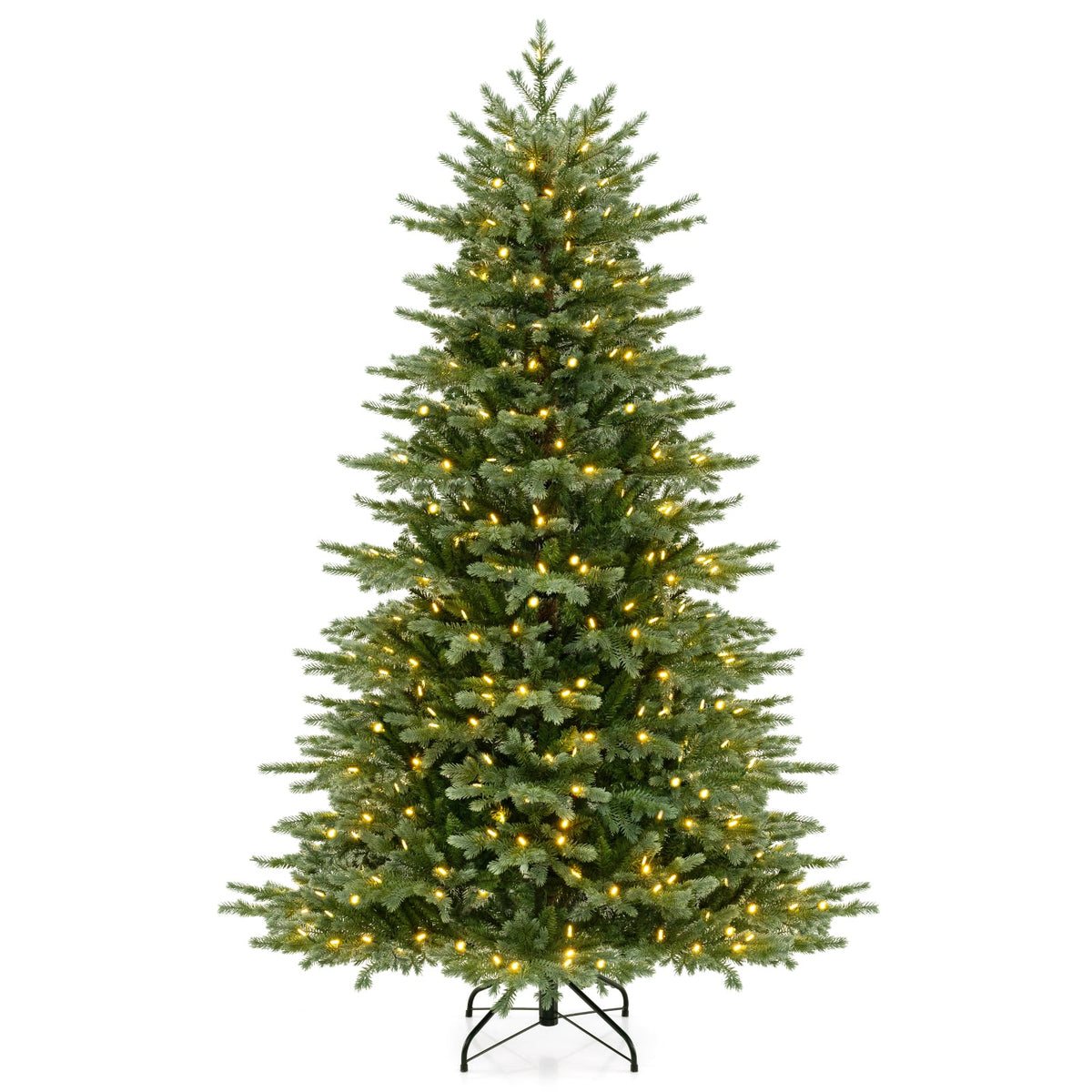 5/6/7 Feet Artificial Christmas Tree with 1426/2116/3156 Lush PVC and 200/300/400 Warm White LED Lights-L-Christmas Trees-DECOROLALA