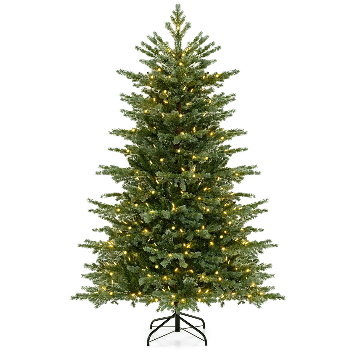 5/6/7 Feet Artificial Christmas Tree with 1426/2116/3156 Lush PVC and 200/300/400 Warm White LED Lights-M-Christmas Trees-DECOROLALA