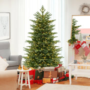 5/6/7 Feet Artificial Christmas Tree with 1426/2116/3156 Lush PVC and 200/300/400 Warm White LED Lights-M-Christmas Trees-DECOROLALA